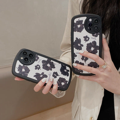 Funda de Cuero para Celular con Diseño Floral en Óleo - Image 3