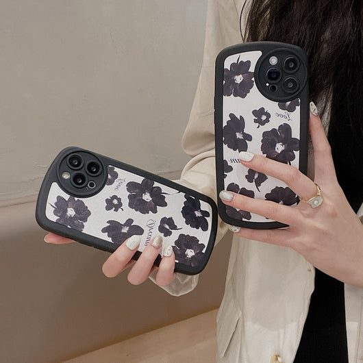 Funda de Cuero para Celular con Diseño Floral en Óleo - Image 3