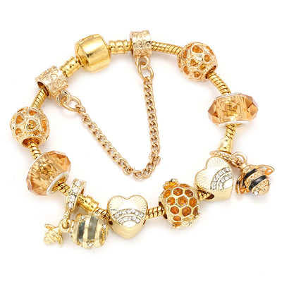 Pulsera Dorada de Abeja para Mujer - Aleación DIY Estilo Europeo - Image 4