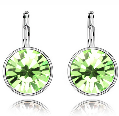 Aretes de Cristal Austriaco con Clip Redondo Brillante - Image 5
