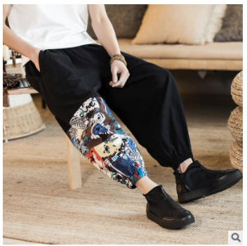 Pantalones de Algodón y Lino Estilo Chino