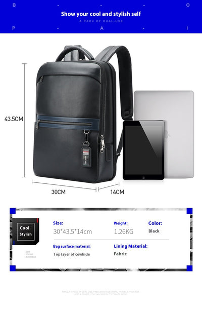 Mochila Ejecutiva de Cuero con Gran Capacidad y Múltiples Compartimentos - Image 20
