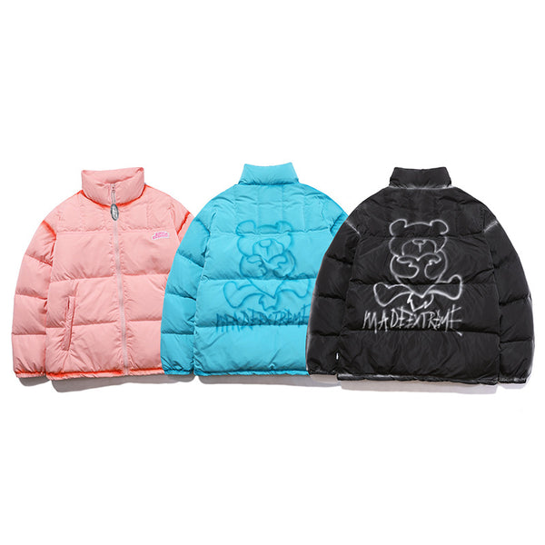 Chaqueta Acolchada para Hombre con Estampado Graffiti Bear - Algodón Premium