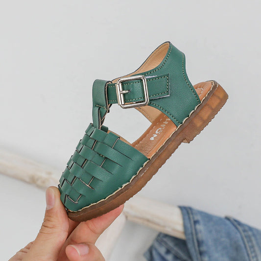 Zapatos Tejidos Retro de Colores Sólidos para Niñas - Image 2