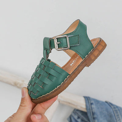 Zapatos Tejidos Retro de Colores Sólidos para Niñas - Image 2