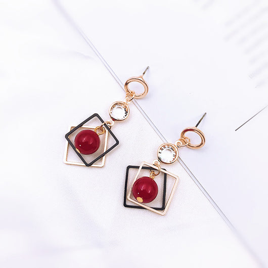 Aretes Coreanos Asimétricos con Flor de Perla y Moño - Image 29