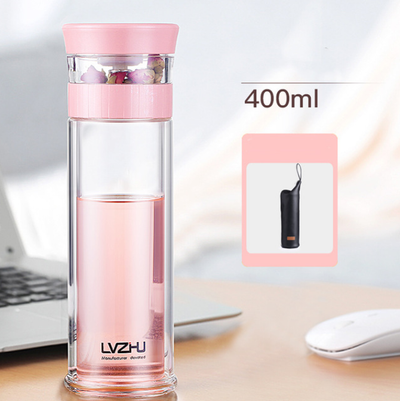Botella Térmica de Vidrio Borosilicato 400ml con Infusor para Té y Agua - Image 11