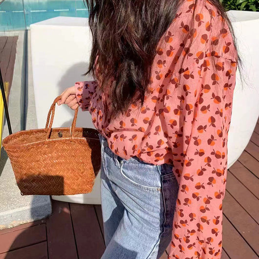 Blusa Floral Romántica de Solapa y Manga Larga para Mujer - Image 5
