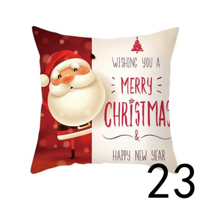 Funda de Almohada Navideña con Estampado Santa para Decoración del Hogar - Image 57