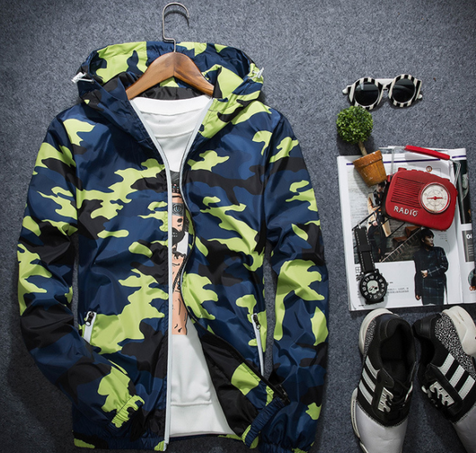 Chaqueta Camuflaje Hombre con Capucha y Cremallera Luminosa - Abrigo Casual de Primavera - Image 17