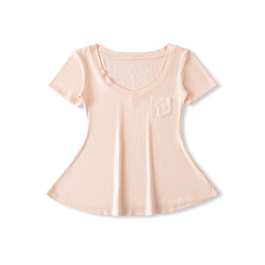 Blusa de Verano Ajustada al Talle con Escote en V y Manga Corta - Image 23