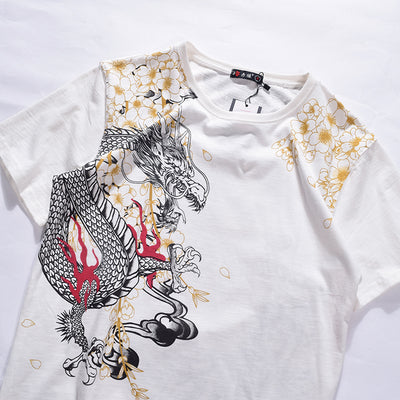 Playera Bordada Dragón Tigre Manga Corta - Image 2