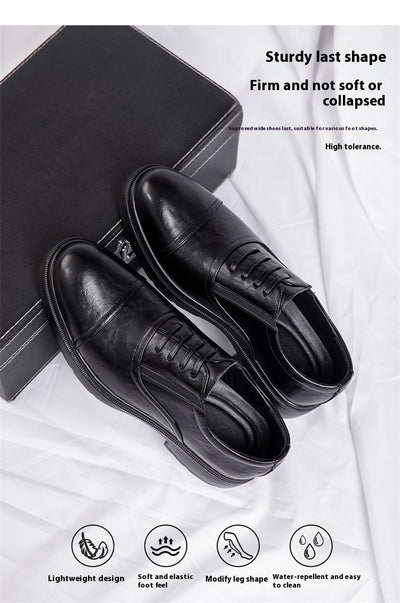 Zapatos Casuales de Cuero Genuino para Hombre con Suela Blanda Elevada - Image 15