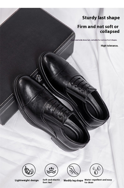 Zapatos Casuales de Cuero Genuino para Hombre con Suela Blanda Elevada - Image 15