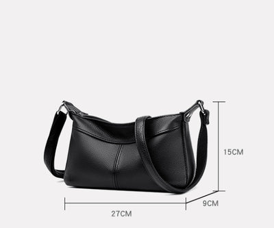 Bolsa Mensajera de Cuero Genuino con Múltiples Compartimentos para Mujer - Gran Capacidad Luna Nueva - Image 10
