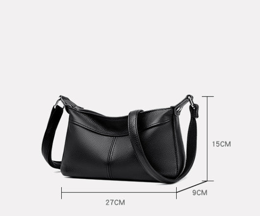 Bolsa Mensajera de Cuero Genuino con Múltiples Compartimentos para Mujer - Gran Capacidad Luna Nueva - Image 10
