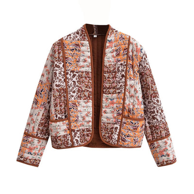Abrigo Acolchado Suelto Estampado para Mujer - Comodidad y Estilo - Image 4
