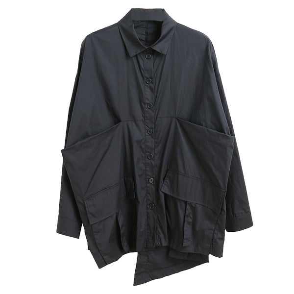 Camisa Holgada con Bolsillos Grandes y Costuras Reforzadas