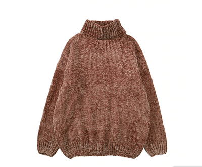 Suéter Chenilla Oversized con Capucha - Estilo Coreano para Otoño e Invierno - Image 4
