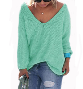 Suéter Suelto de Cuello en V y Manga Larga para Otoño e Invierno - Image 22