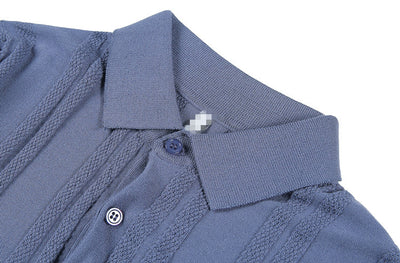 Polo Tejido de Manga Corta para Hombre con Textura y Elasticidad - Image 8