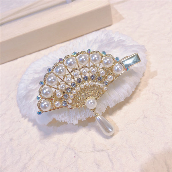 Broche de Cabello Perla y Cristales - Diseño Elegante