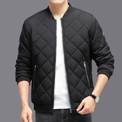Abrigo de Béisbol Acolchado con Diseño de Rombos - Chaqueta de Invierno Cálida para Hombre - Image 11