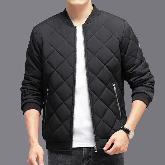 Abrigo de Béisbol Acolchado con Diseño de Rombos - Chaqueta de Invierno Cálida para Hombre - Image 11
