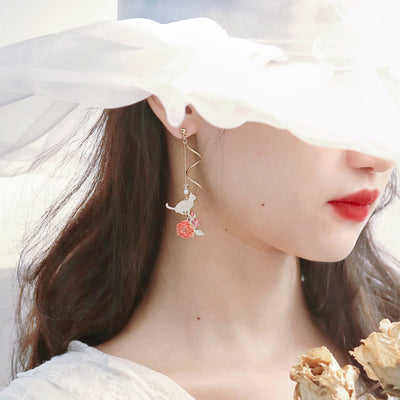 Aretes de Gato Dulce Estilo Japonés con Corazón y Brisa - Diseño Hada Delicado - Image 4
