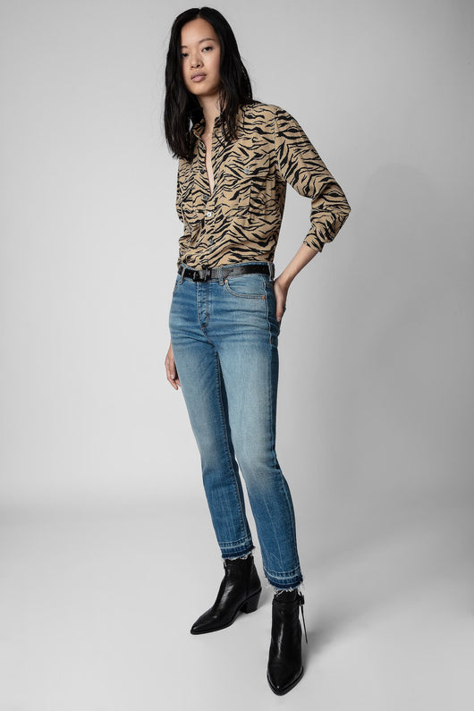 Camisa Larga Estampado Tigre para Mujer - Estilo Francés Otoño Temprano - Image 5