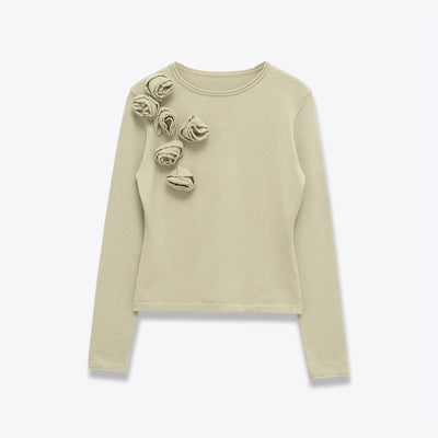 Suéter de Punto para Mujer con Cuello Redondo y Detalles Florales - Image 6