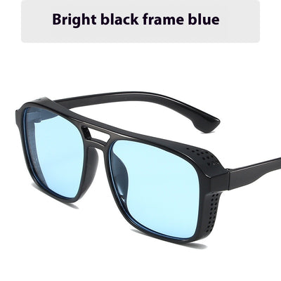 Men's double beam business sunglasses with powder pink frame and gradual tea-colored gradient lenses. - Image 15