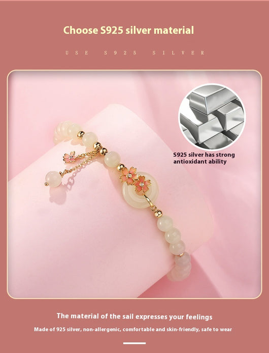 Joya de Jade Hetian con Plata 925 - Diseño Flor de Cerezo Estilo Mori Elegante - Image 13