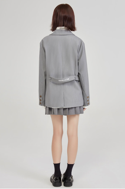 Blazer Gris Universitario para Mujer con Detalles de Contraste - Diseño Casual Sofisticado - Image 12