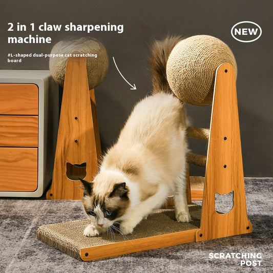 Rascador Vertical de Sisal Resistente para Gatos - Alivia Estrés y Protege Muebles