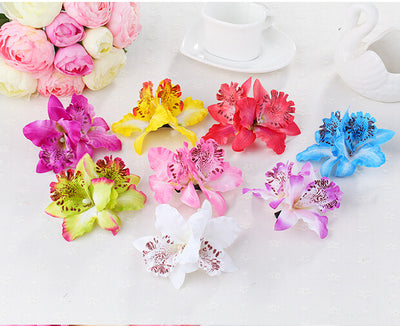 Pasador Floral Doble Orquídea Tailandesa para Novia - Accesorio para el Cabello - Image 2