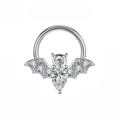 Piercing de Nariz con Murciélago y Circón para Halloween - Image 2