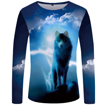 Camiseta Manga Larga Serie Lobo Impresión 3D para Hombre - Image 10