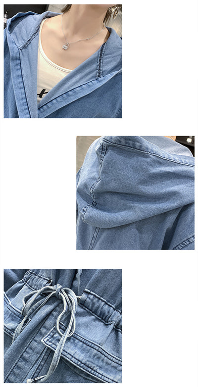 Cardigan Abrigo Trench con Capucha para Mujer - Manga Larga - Image 6