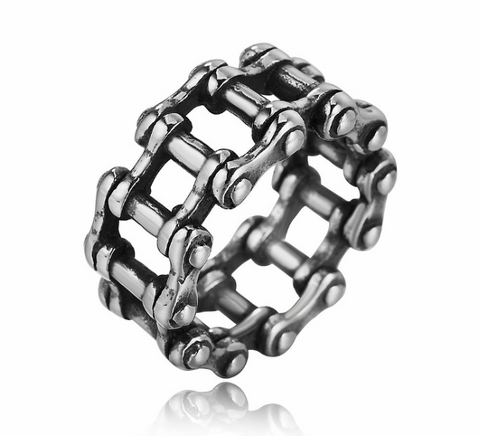 Anillo de Cadena Acero Inoxidable Estilo Punk Rock para Hombre - Image 3