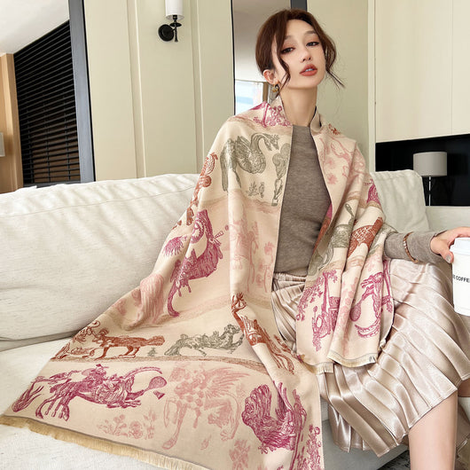 Bufanda Térmica Estampada Multiusos para Mujer - Abrigo Elegante Antifrío - Image 5