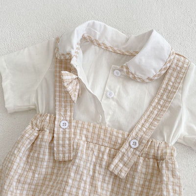 Blusa Cuello Babydoll con Efecto Dos Piezas a Cuadros - Image 11
