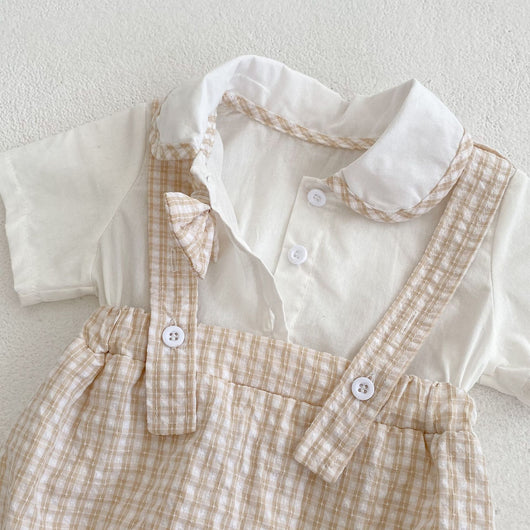Blusa Cuello Babydoll con Efecto Dos Piezas a Cuadros - Image 11