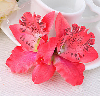 Pasador Floral Doble Orquídea Tailandesa para Novia - Accesorio para el Cabello - Image 9
