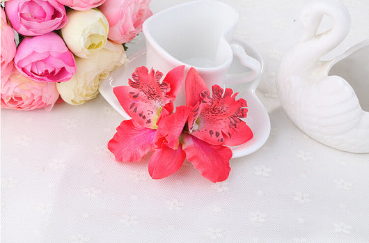 Pasador Floral Doble Orquídea Tailandesa para Novia - Accesorio para el Cabello - Image 4
