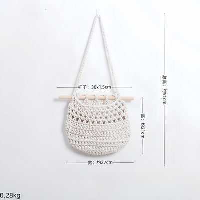 Bolsa de Red Tejida de Algodón - Decoración Mural Rústica para Dormitorio - Image 5