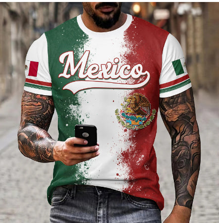 Playera Holgada Águila y Serpiente Cuello Redondo para Hombre - Image 14