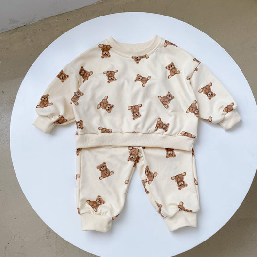 Conjunto de Buzo y Pantalón para Niños Primavera Otoño con Diseño de Osito - Image 5