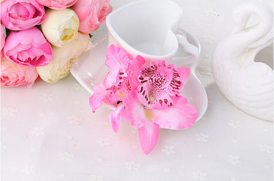Pasador Floral Doble Orquídea Tailandesa para Novia - Accesorio para el Cabello - Image 5