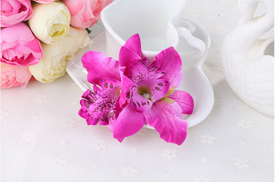 Pasador Floral Doble Orquídea Tailandesa para Novia - Accesorio para el Cabello - Image 6